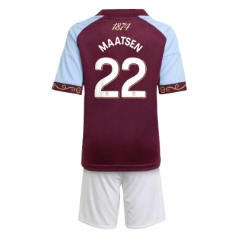 Billige Fotballdrakt Aston Villa Ian Maatsen #22 Replika Hjemmedraktsett Barn 2025-26 Kortermet (med bukser)
